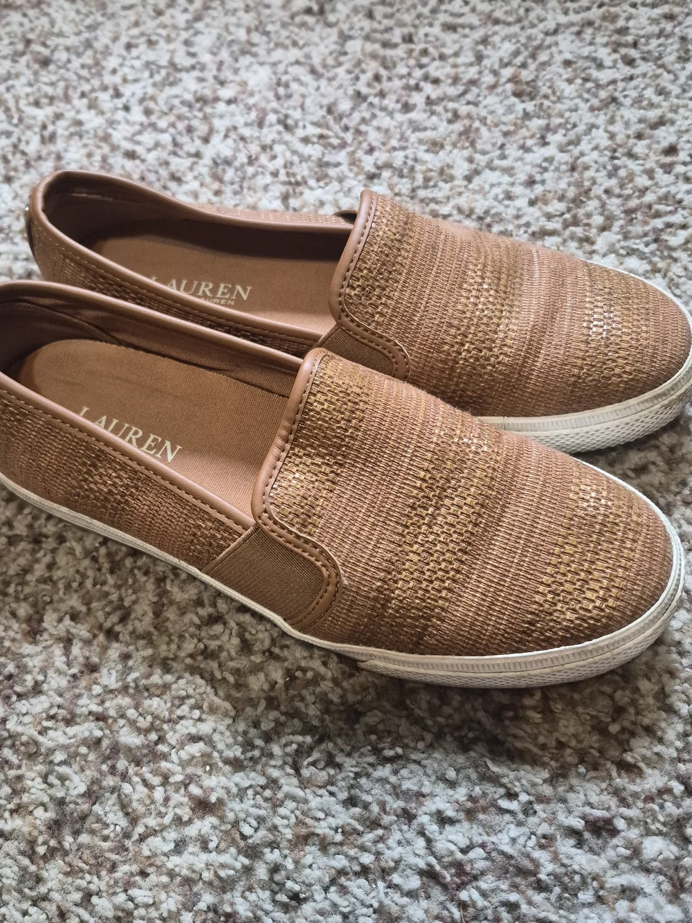 Lauren Ralph Lauren Jinny Woven Slip-On Flats in Brown